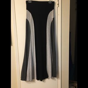 Comfy knit black/gray Aline maxi skirt